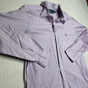 Ralph Lauren Classic Fit Oxford Button Down Shirt Light Purple Mens Size 15 155